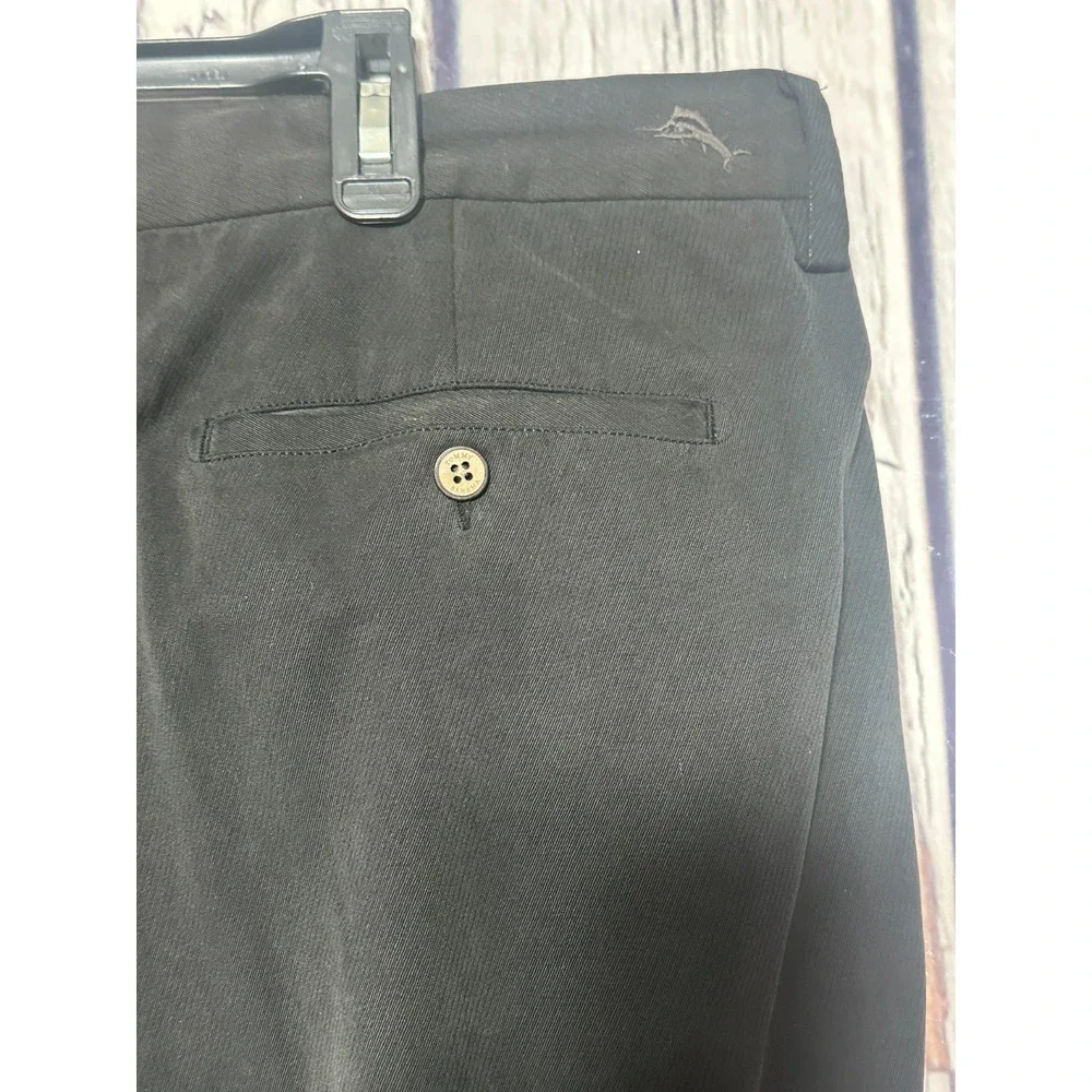 Tommy Bahama 90% Silk, 10% Cotton Blend Pants Mens 38x32 Black‎ Twill Soft Touch